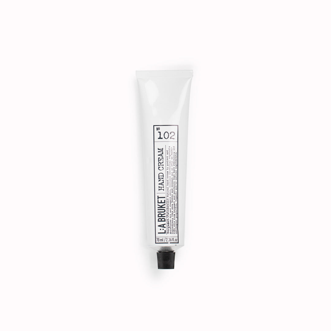 Bergamot/Patchouli Hand Cream 70ml | 159 | from L:A Bruket. Bergamot/ Patchouli gives a warm, fresh, herbal and spicy scent. Relaxing, warm, woody and citrusy, the fragrance lingers after using.