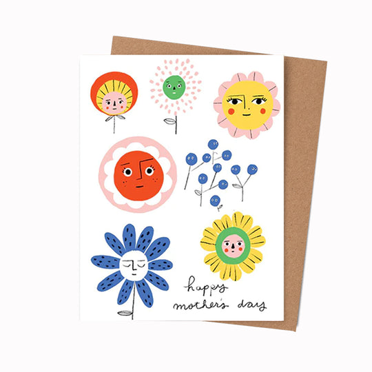 Flower Faces Card | Mother's Day Card