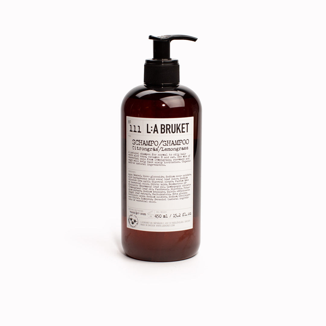 111-Lemongrass-Shampoo-450ml-LA-Bruket on white background
