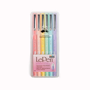 Pastel | set of 6 | Quick Drying Felt Pens | Marvy Uchida