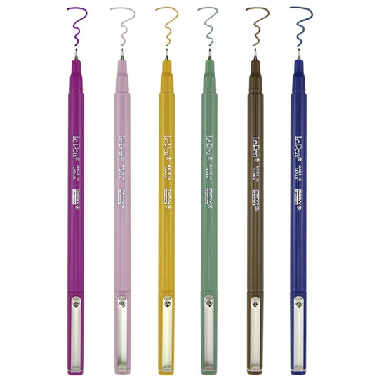 Retro | set of 6 | Quick Drying Felt Pens Colours | Marvy Uchida