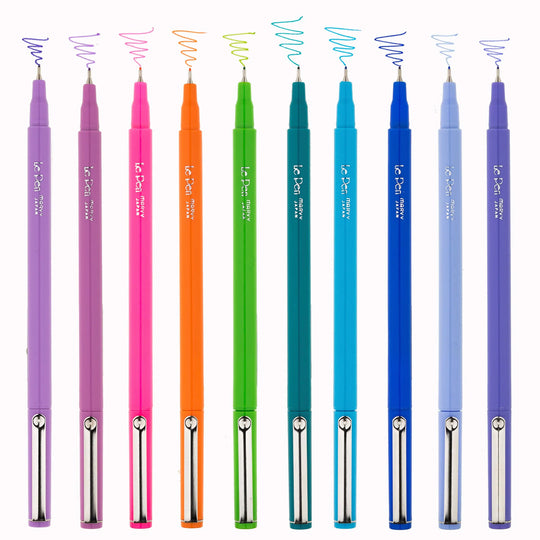 Vivid | set of 10 | Quick Drying Felt Pens Colours | Marvy Uchida