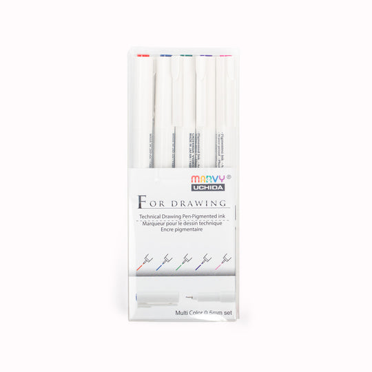 For Drawing - 0.5 tip | Set of 5 Colours | Marvy Uchida