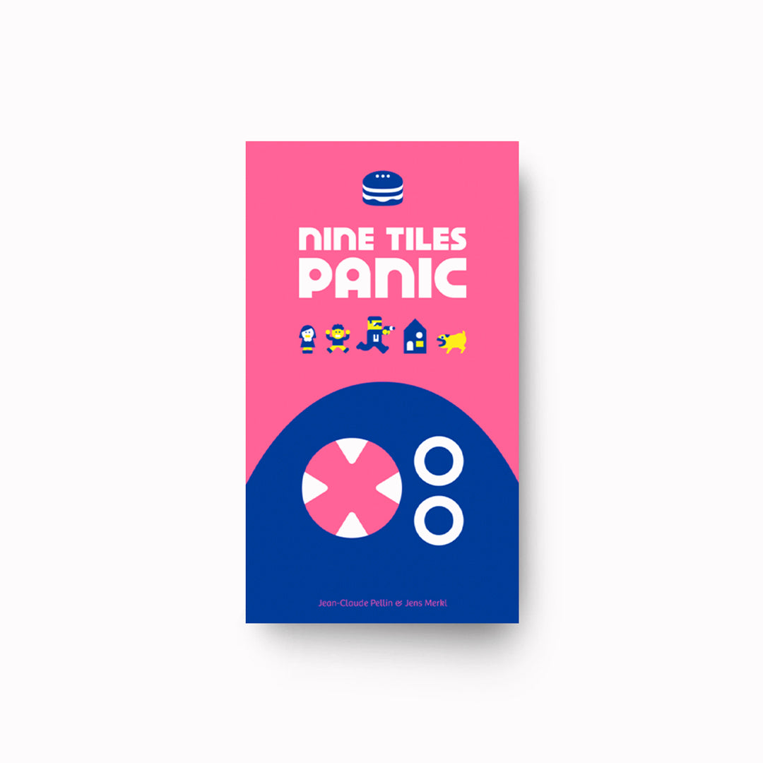 9 Tiles Panic from Japanese publisher Oink Games showing box artwork on a white background.