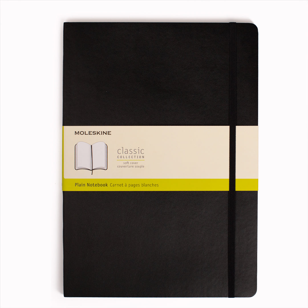 Black Plain A4 Soft Cover Classic Notebook by Moleskine