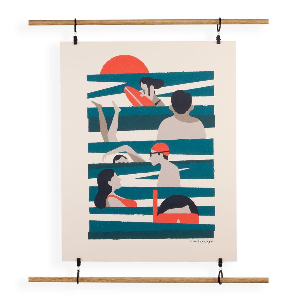 'Swimmers in the Surf' Screenprint