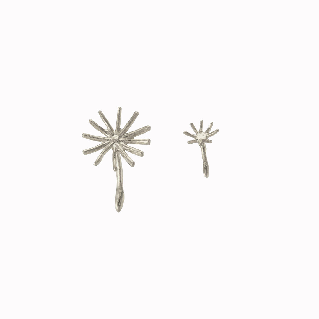 Asymmetric Dandelion Fluff Sterling Silver Stud Earrings by Alex Monroe