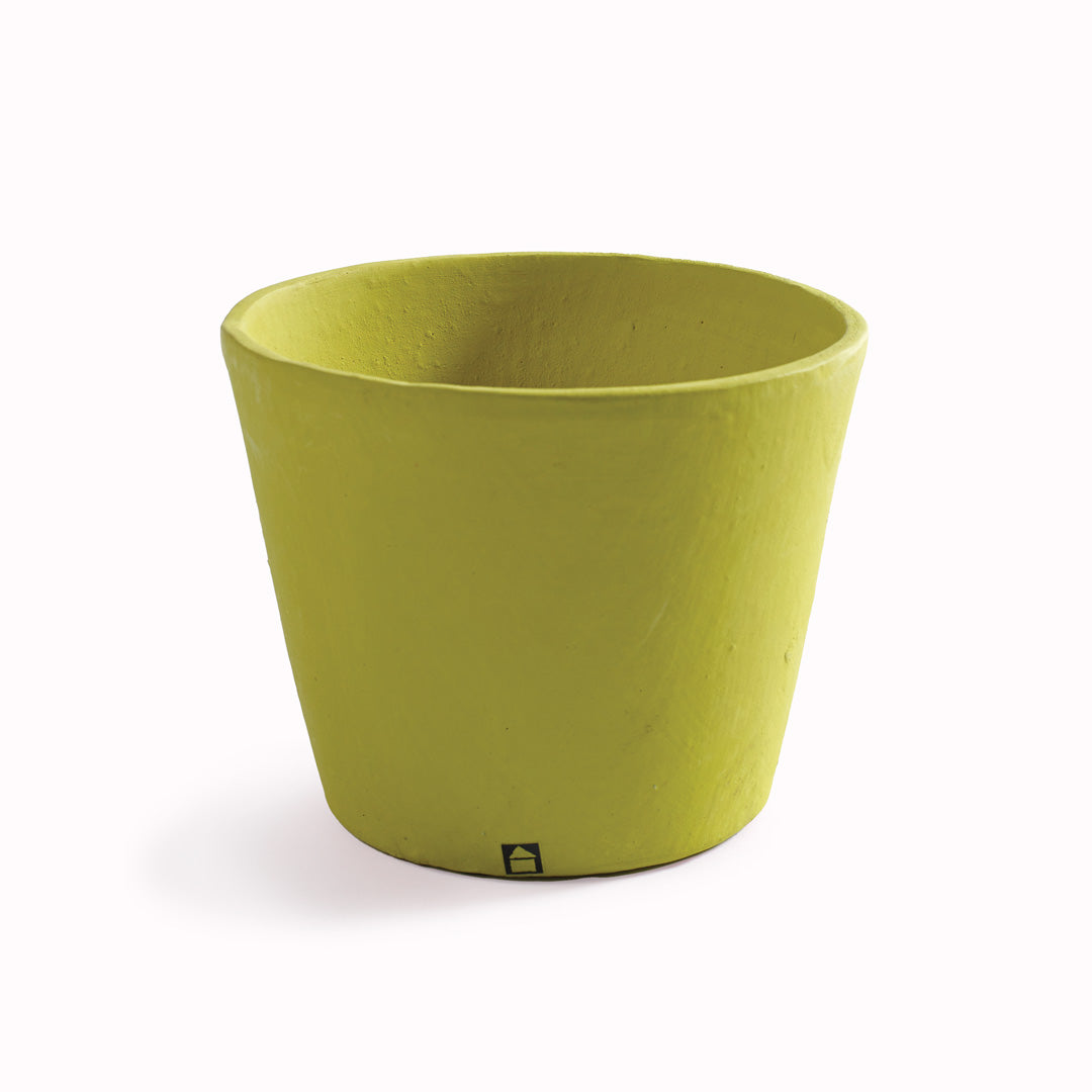 Lime Green Medium Handpainted Flower Pot by Serax