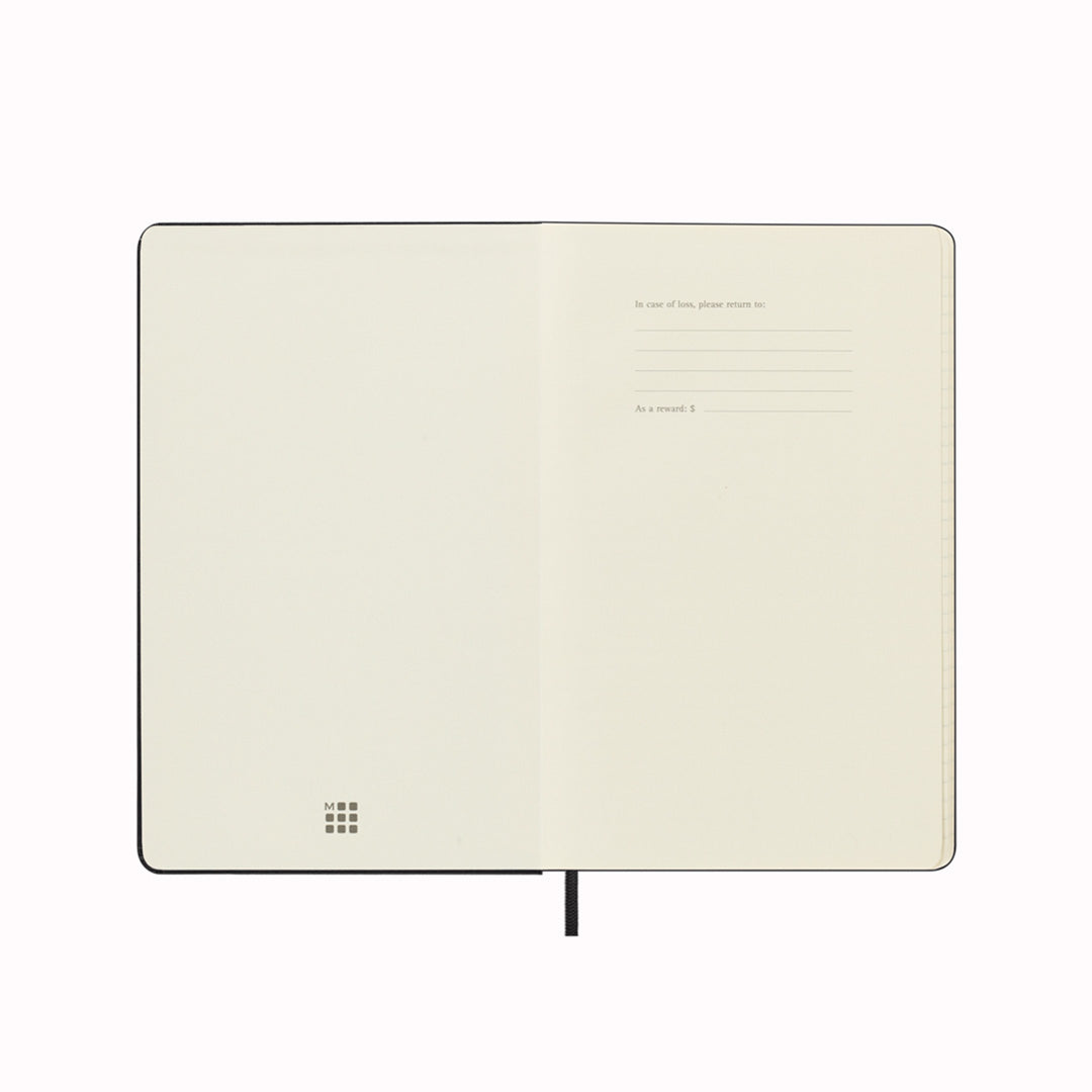 Inside Front View for 18-Month Diary / Planner from Moleskine | It will let you see whole days at a glance, while also providing yearly and monthly snapshot pages for a broader overview of the year. Buy Moleskine from USTUDIO