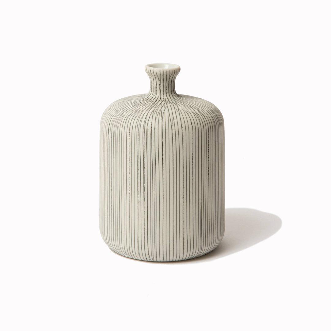 Bottle - Medium Grey Vase from Swedish design brand Lindform produce ceramics and glassware inspired by the organic tones of Scandinavian nature, while their simple shapes also draw influence from Japanese minimalist styling.