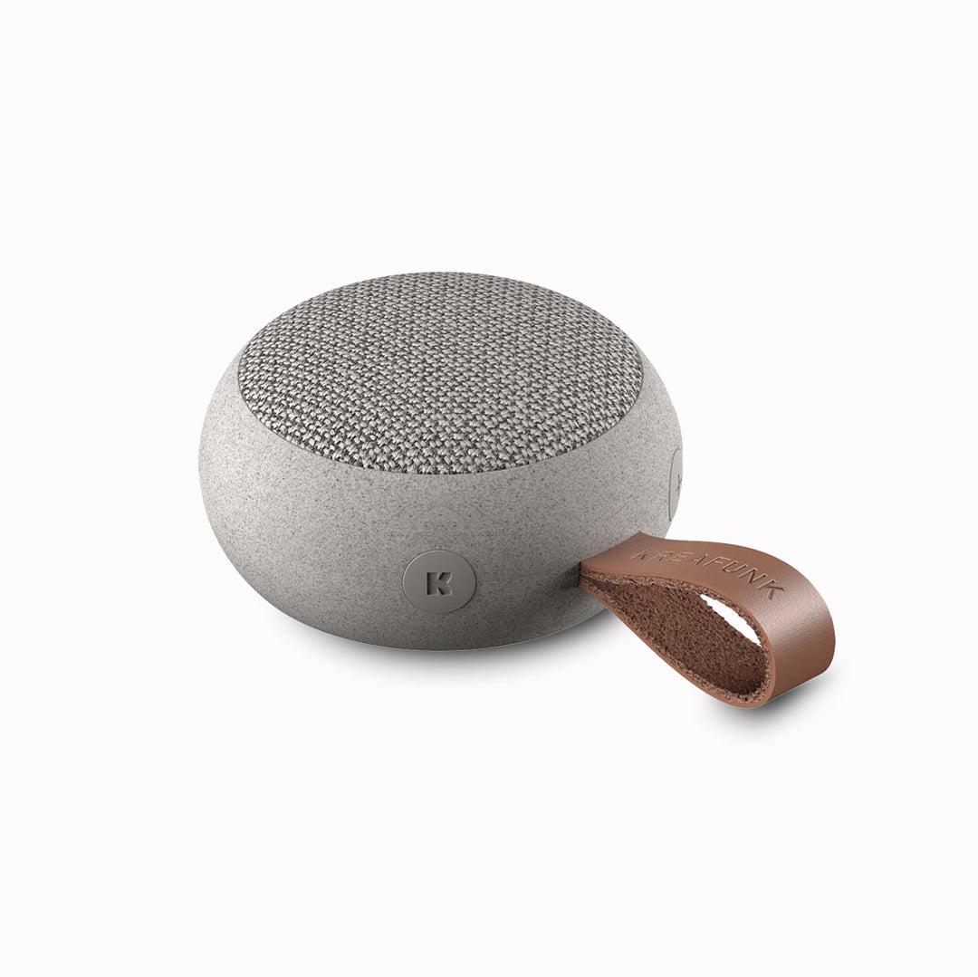 aGo Eco Bluetooth Travel Speaker from the Care Range quarter view  by Kreafunk