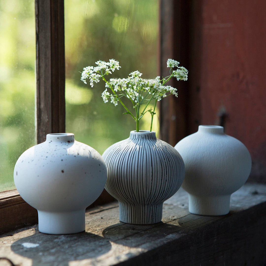 Cecilia Vase Collection from Swedish design brand Lindform produce ceramics and glassware inspired by the organic tones of Scandinavian nature, while their simple shapes also draw influence from Japanese minimalist styling.