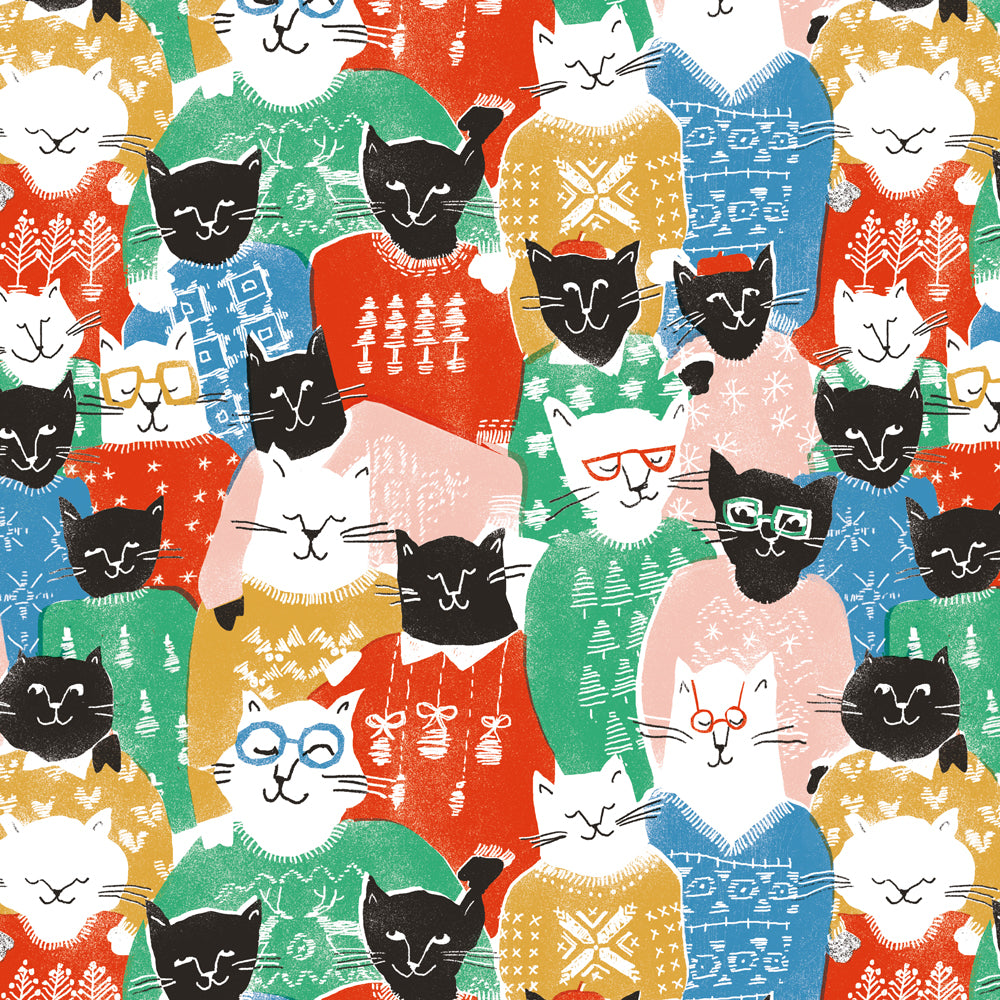 Christmas Gift Wrap | Xmas Cat Jumpers