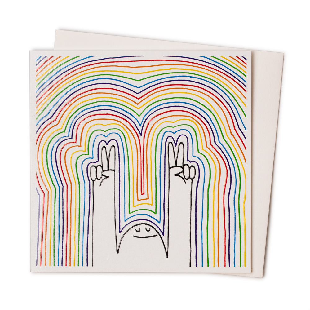 'Peace Love + Rainbows' Card