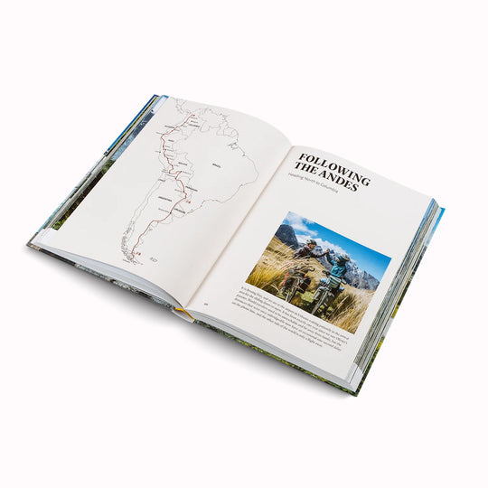 Spread Example from Leaving the Comfort Zone is filled with striking imagery and expert advice, this book details a 40,000 kilometre journey spanning four years across several countries and continents using one's own muscle power