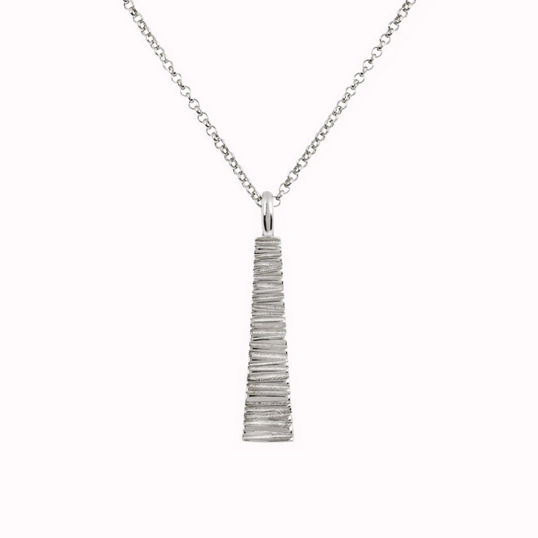 Doru Tapered textured pendant is a statement necklace on a 53cm chain. From Matthew Calvin's Origins collection