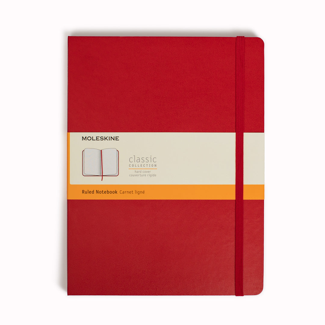 Scarlet Red Ruled Xlarge Hard Cover Classic Notebook by Moleskine