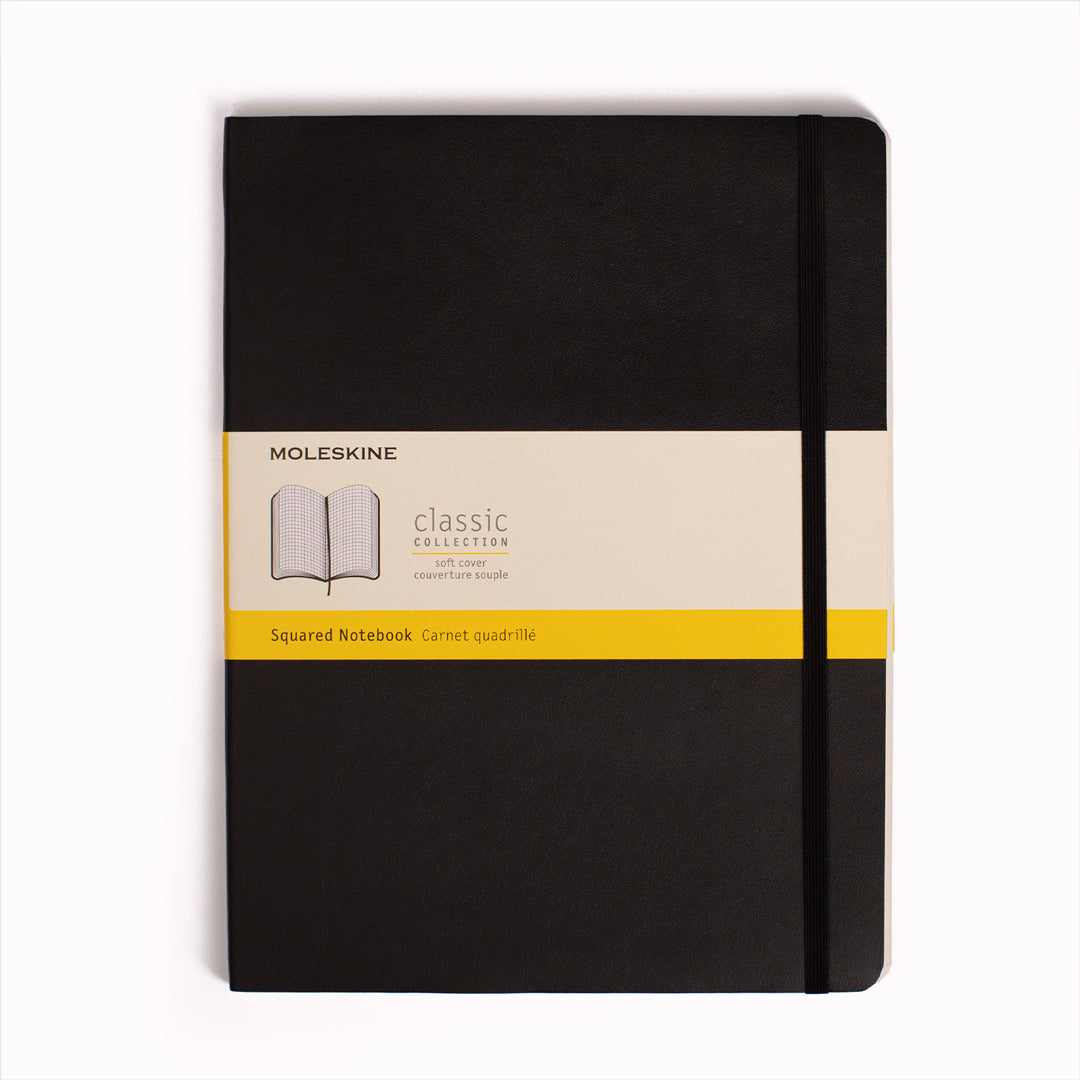 Black Squared Xlarge Soft Cover Classic Notebook by Moleskine