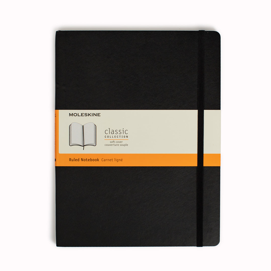 Black Ruled Xlarge Soft Cover Classic Notebook by Moleskine