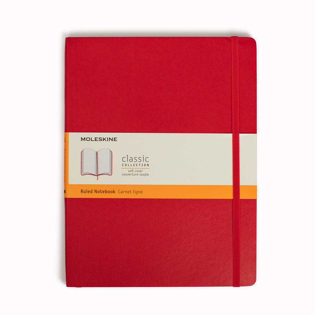 Scarlet Red Ruled Xlarge Soft Cover Classic Notebook by Moleskine