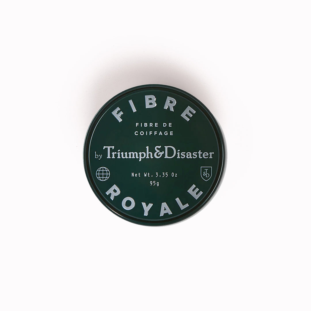 Fibre Royale 95g pot. Triumph and Disaster's natural hair wax, used for a strong, natural looking hold on medium to longer hair lengths.