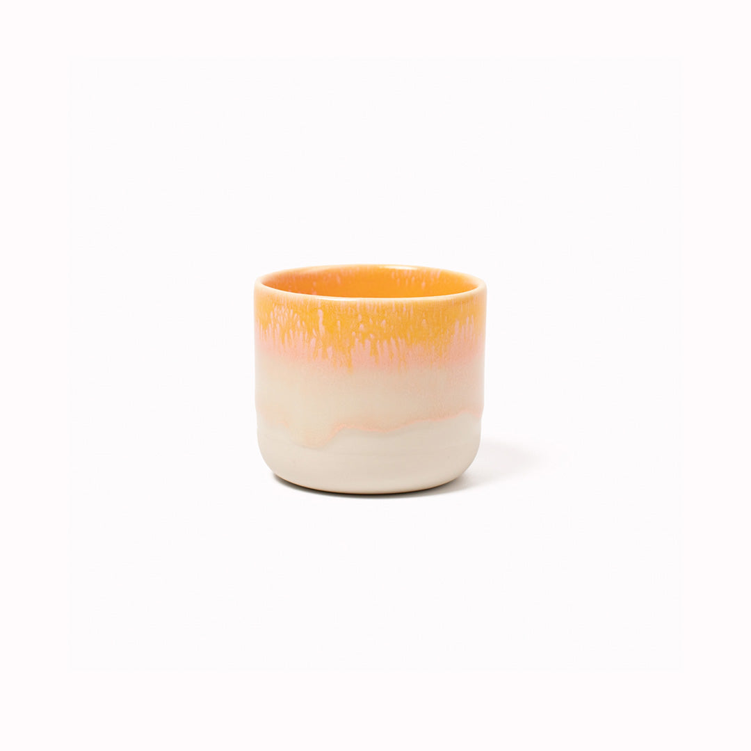 Danish/Japanese mix up with these thick glazed, hand made ceramic small beakers from Studio Arhoj. Can be used as a drinking vessel for espresso or a morning juice or as a small succulent planter (or simply beautifully ornamental.)
