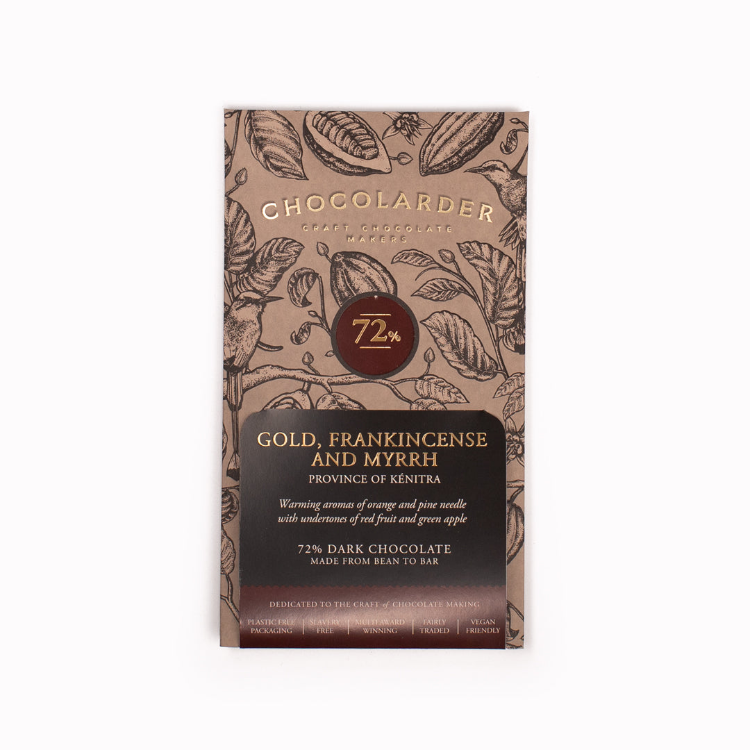 Gold, Frankicense and Myrrh | 72% Dark Chocolate from Chocolarder - made in the UK