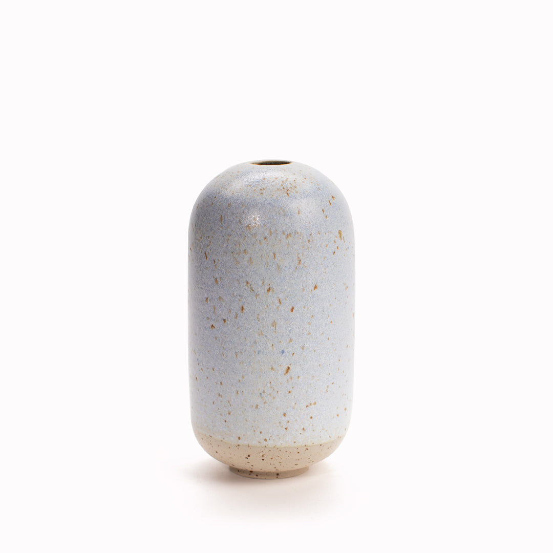 Yuki Hand-thrown Small Vase, Japanese inspired ceramics in a blue white glaze by Studio Arhoj