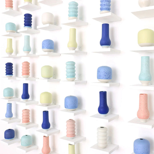 Hana Small Hand Glazed Vase Collection on Shelves from Studio Arhoj