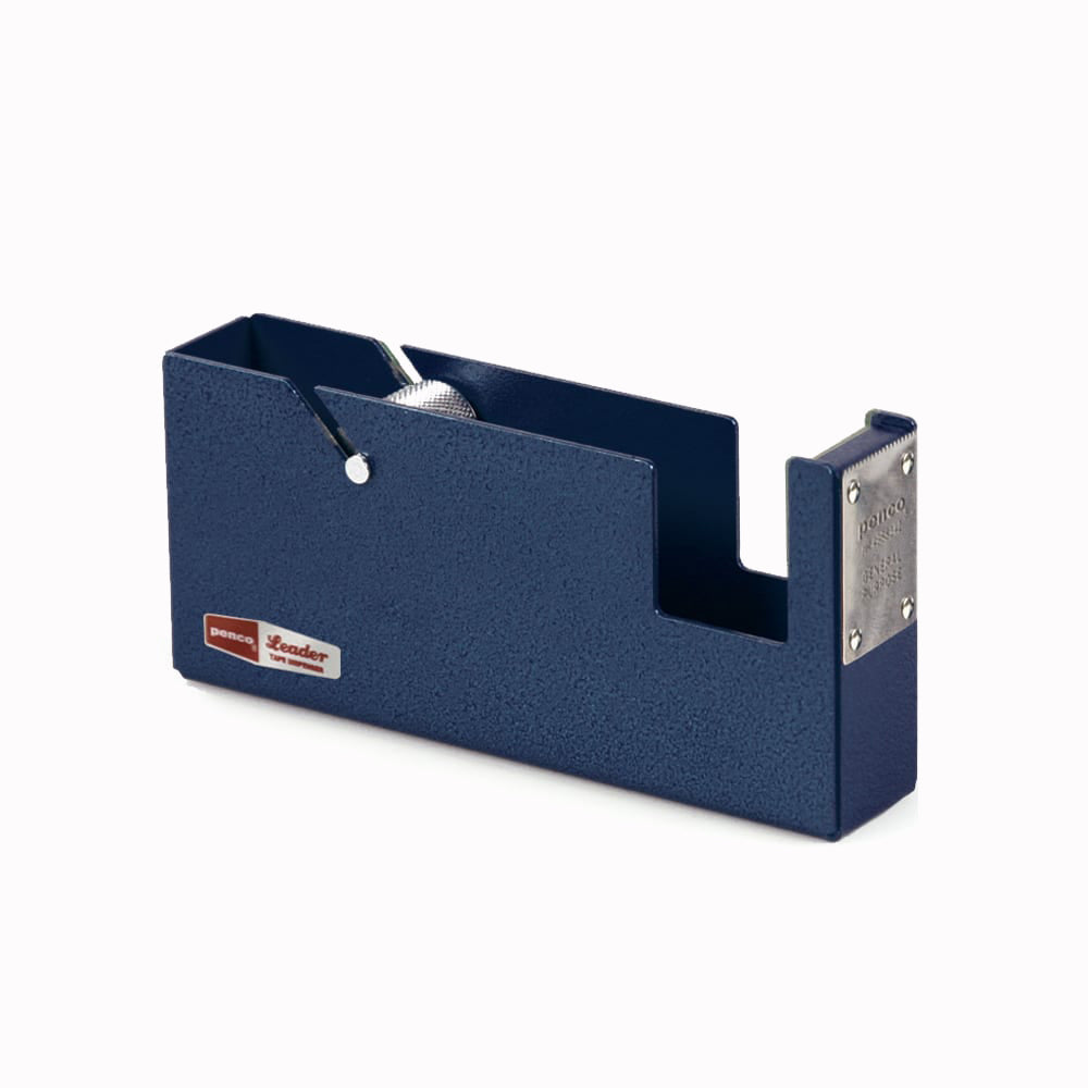 Penco heavyweight metal tape dispenser in Navy Blue, designed to fit large tape rolls. Extremely sturdy, the dispenser can be wall mounted or used free standing on your desk.