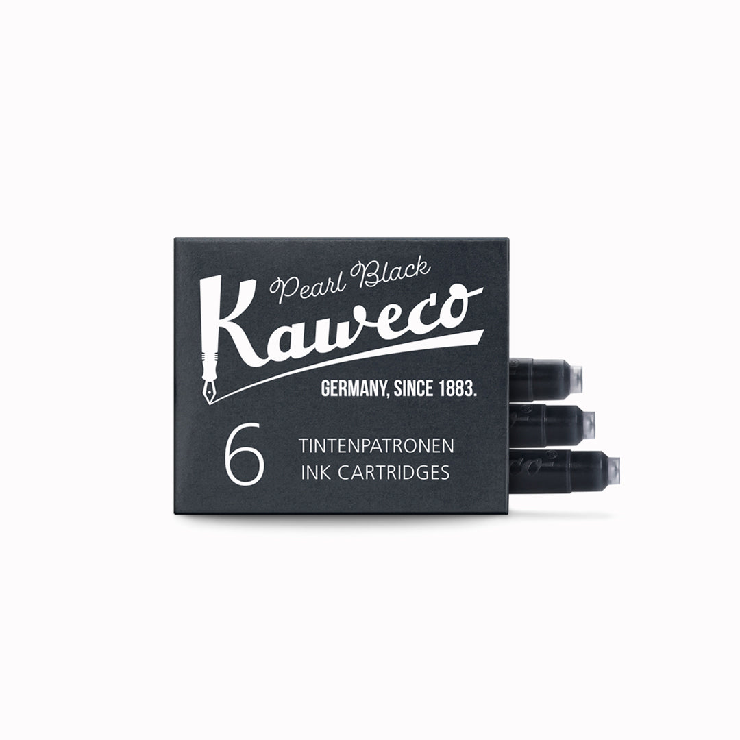 Pack of 6 Black Ink Cartridge Refills From Kaweco | Famed for their pocket-sized rollerballs and mechanical pencils, Kaweco have been designing and manufacturing precision writing implements since 1889.
