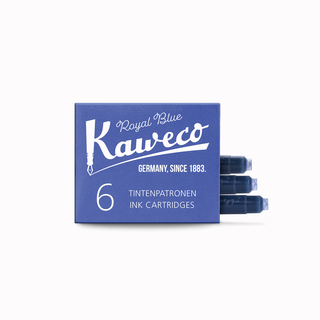 Pack of 6 Blue Ink Cartridge Refills From Kaweco | Famed for their pocket-sized rollerballs and mechanical pencils, Kaweco have been designing and manufacturing precision writing implements since 1889.