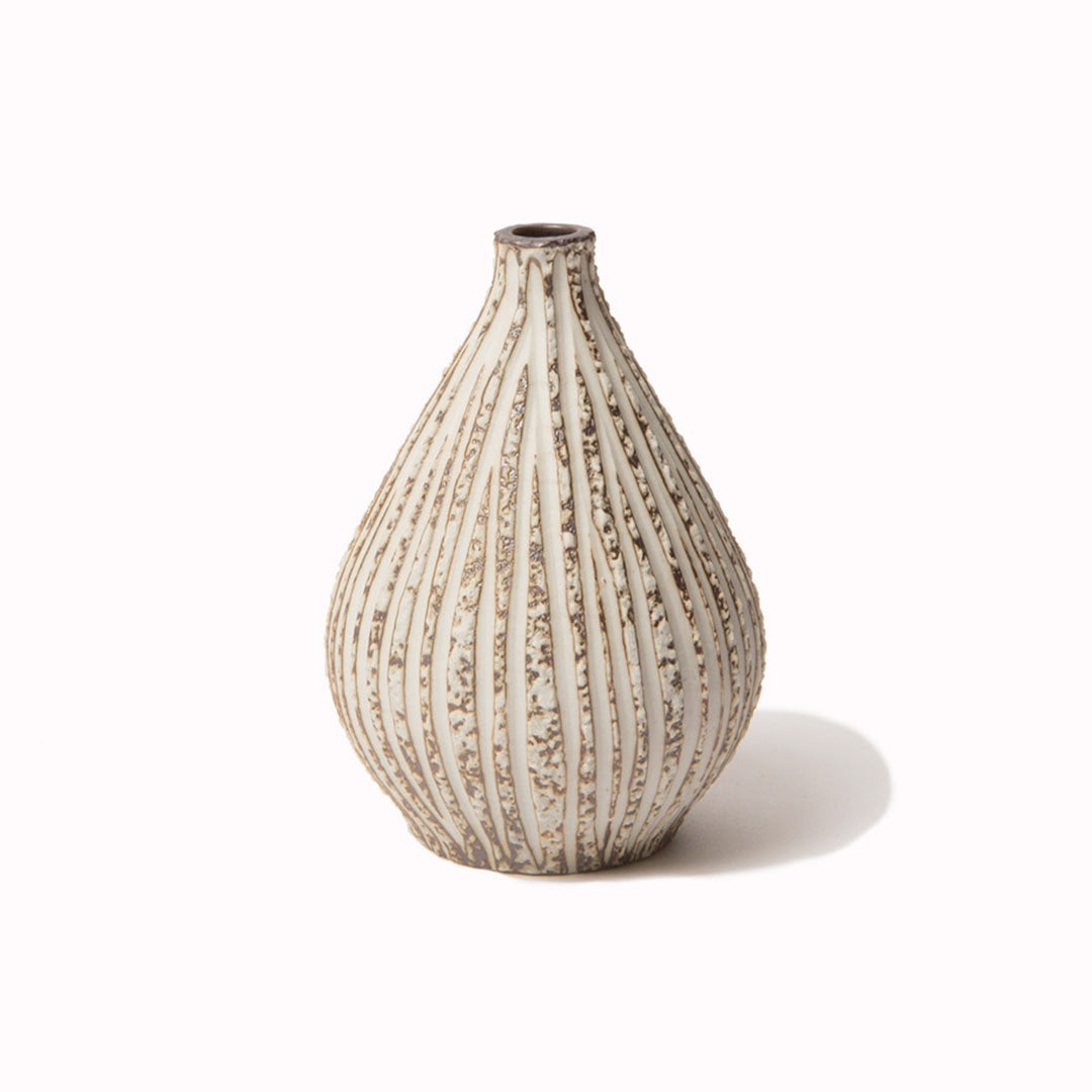 Kobe - Stone Striper Large Vase from Swedish design brand Lindform produce ceramics and glassware inspired by the organic tones of Scandinavian nature, while their simple shapes also draw influence from Japanese minimalist styling.