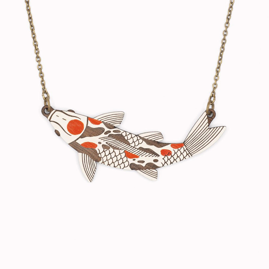 Koi Fish Necklace | Front | Hand Finished in Barcelona from Materia Rica