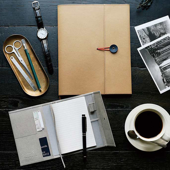 Kraft Folder | Lifestyle - on Table | Navy from King Jim - Japanese Office Products