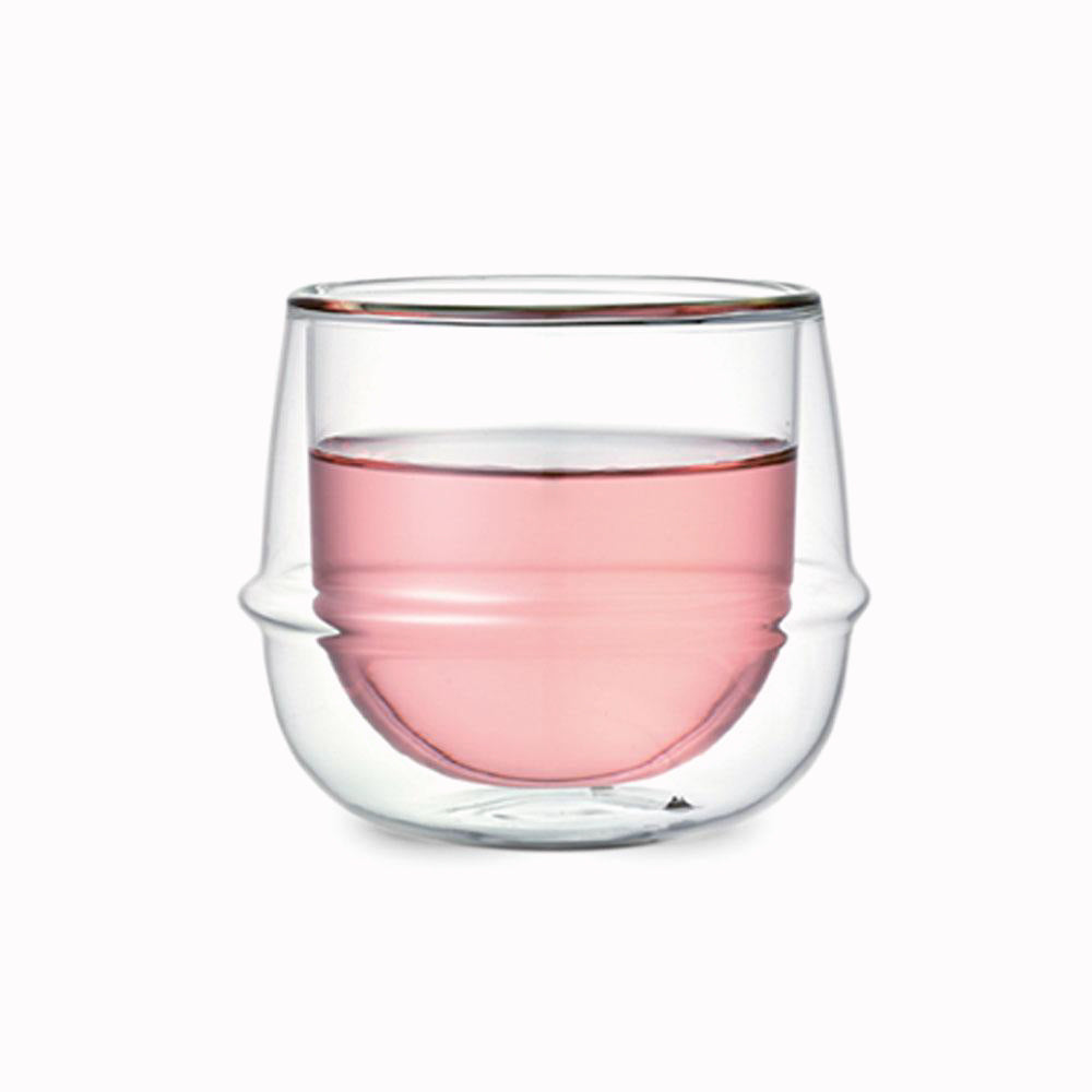 Kronos Double Walled Wine Glass from Kinto.Kronos Double Walled Wine Glass from Kinto. A beautifully-designed double wall glass wine glass with an ergonomic ring around the circumference to make the glass more comfortable to hold.