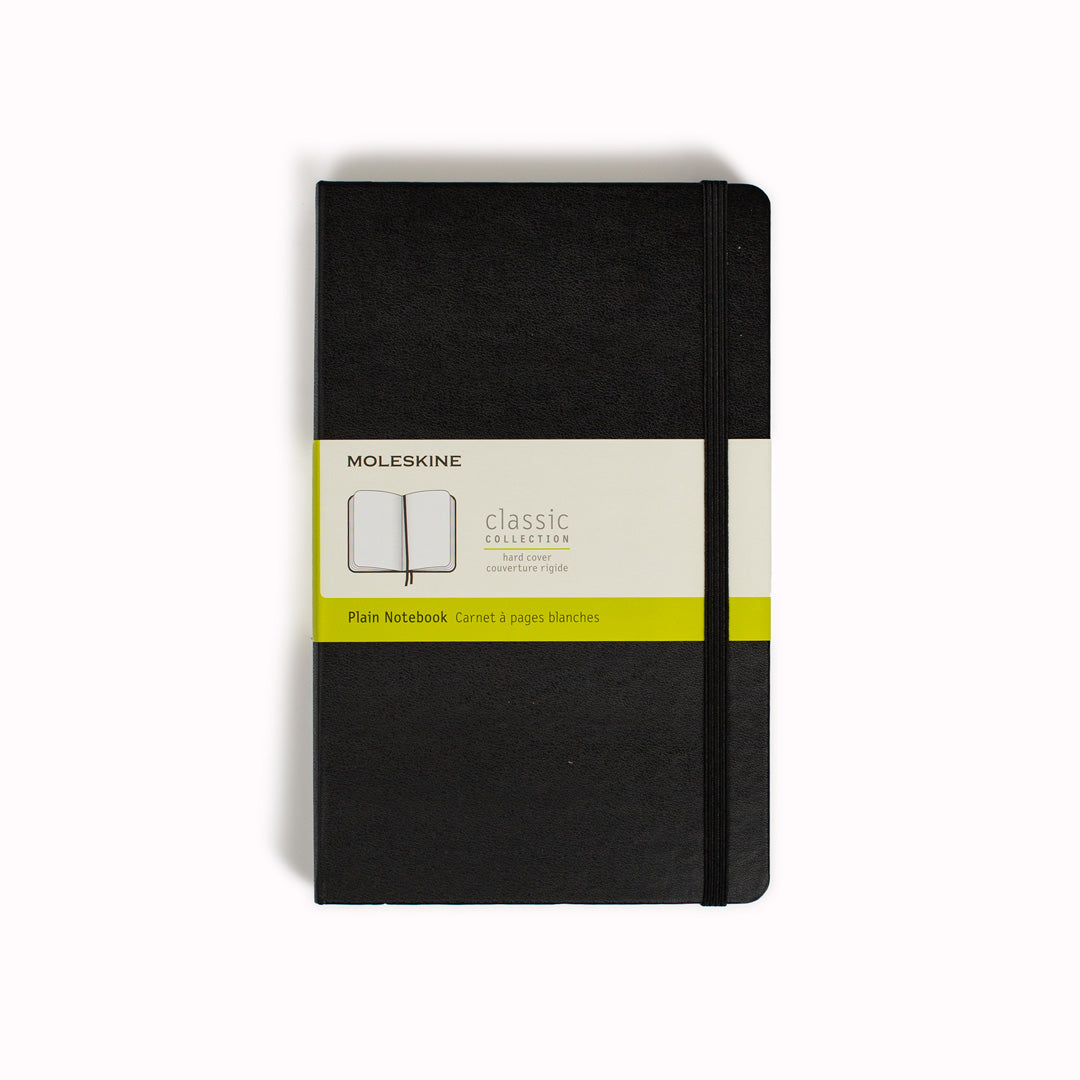 Black Plain Large Hard Cover Classic Notebook by Moleskine