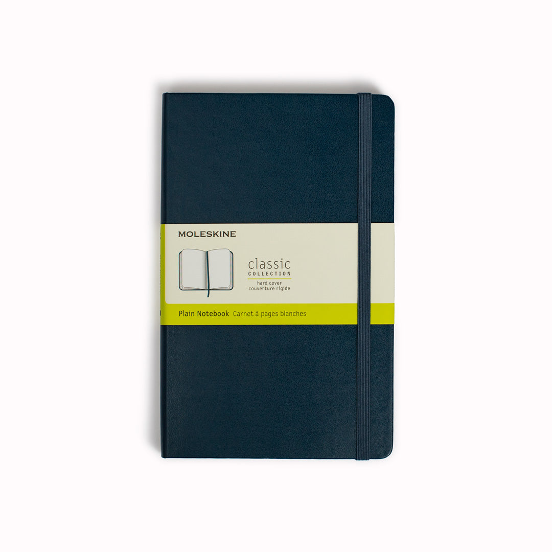 Sapphire Blue Plain Large Hard Cover Classic Notebook by Moleskine