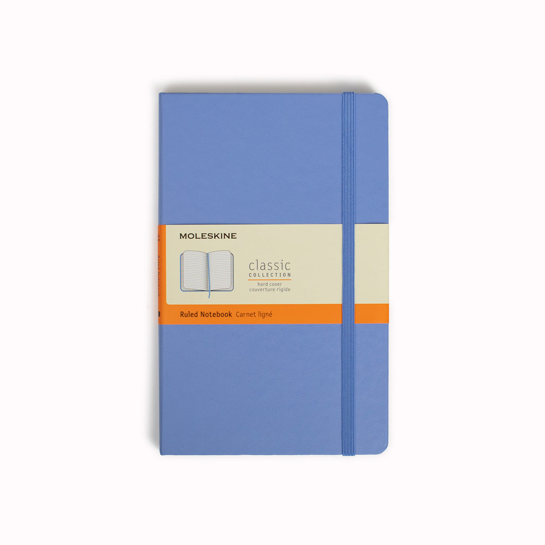 Hydrangea Blue Ruled Large Hard Cover Classic Notebook by Moleskine