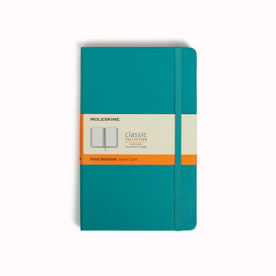 Reef Blue Ruled Large Hard Cover Classic Notebook by Moleskine
