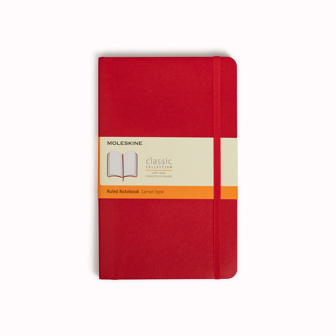 Scarlet Red Ruled Soft Cover Classic Notebook by Moleskine