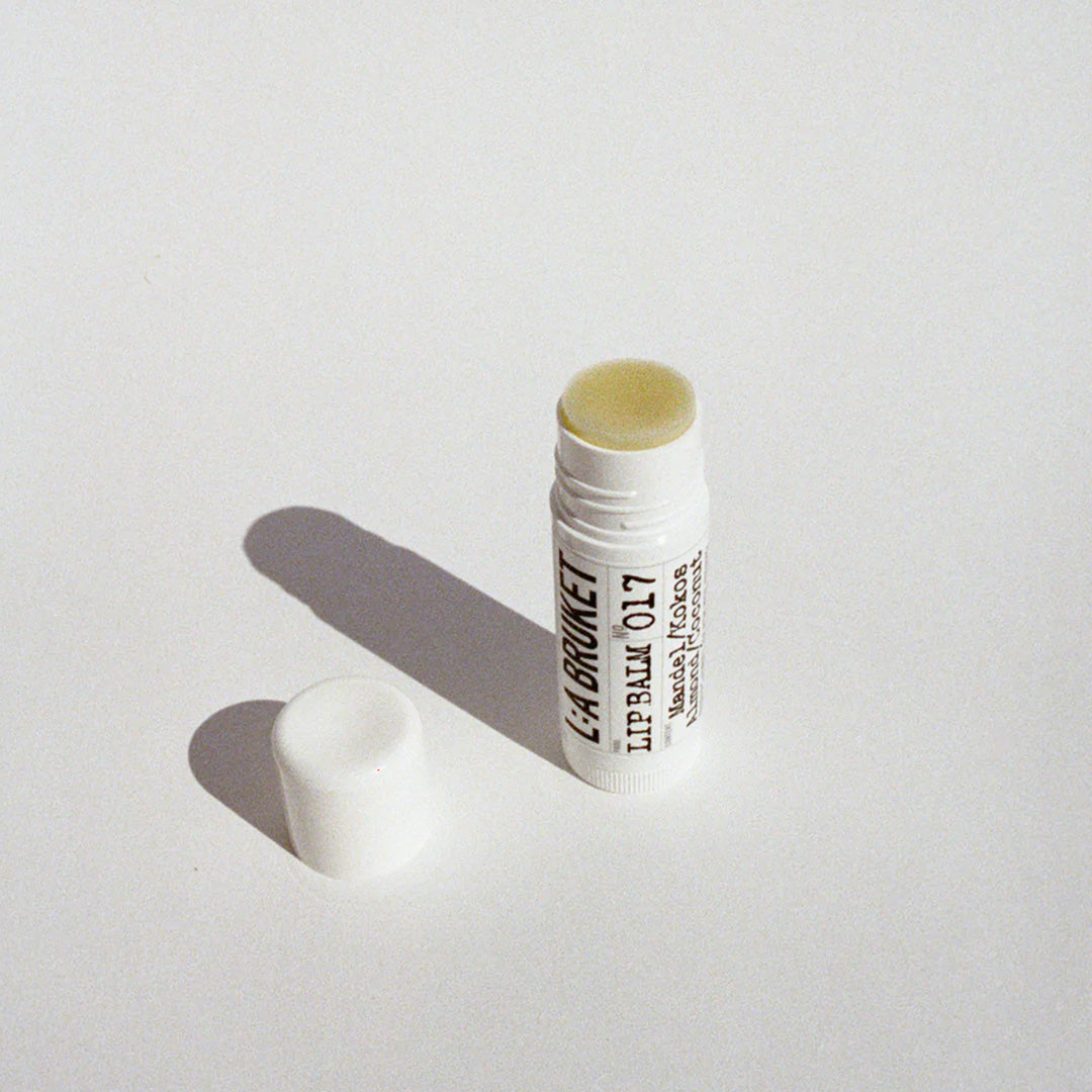 Almond and Coconut Lip Balm Detail | 017 | L:A Bruket. Leaves lips soft and well-moisturised. A best-selling lip balm from L:A Bruket.