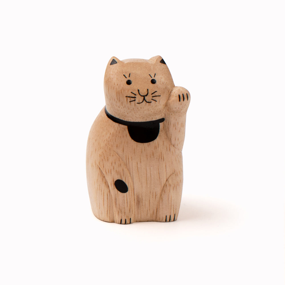 Lucky Cat Card Holder Wooden Handmade Figure from T-Labs - Uniquely Handcrafted in Indonesia