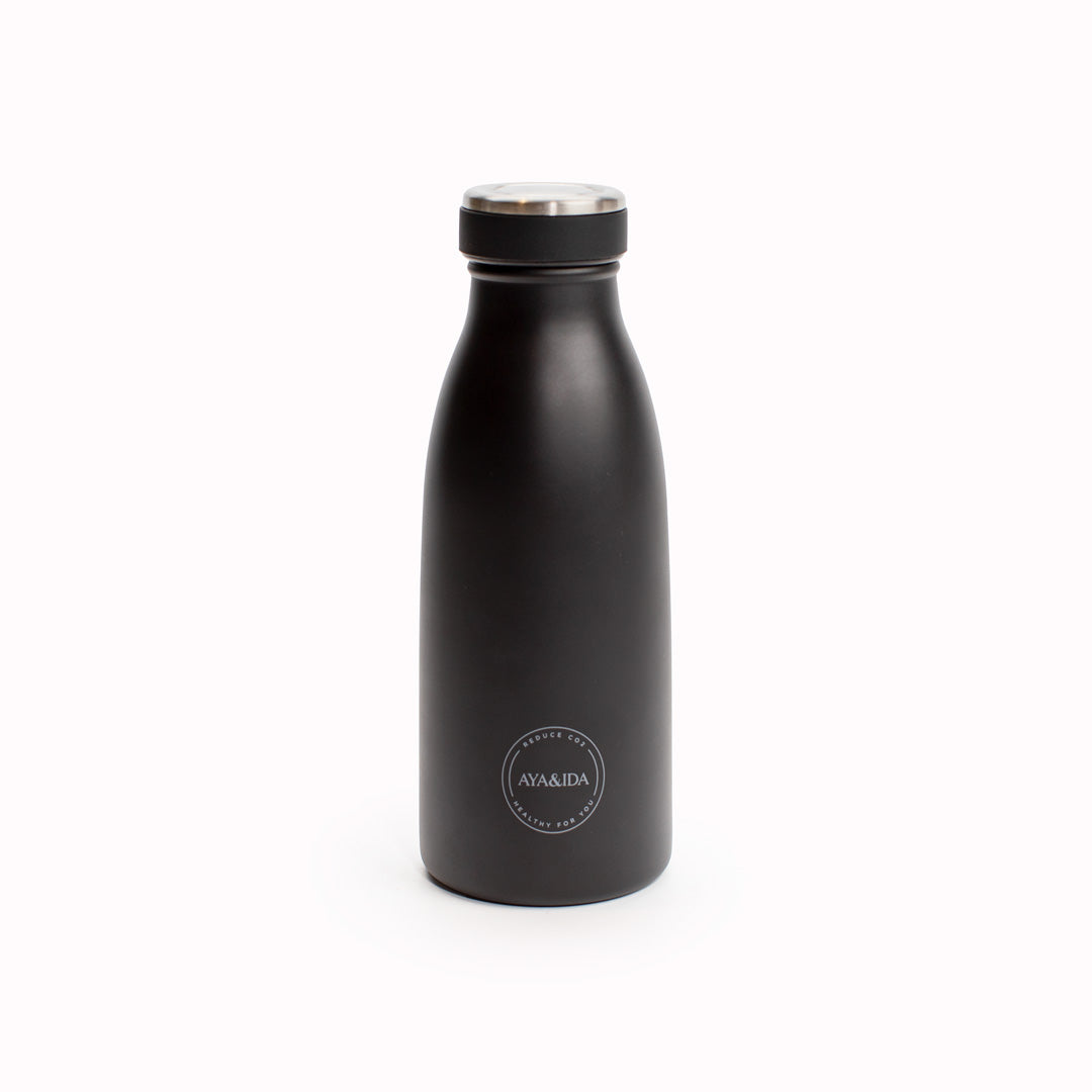 Matte black 350ml Insulated Drinking Bottle from AYA&IDA