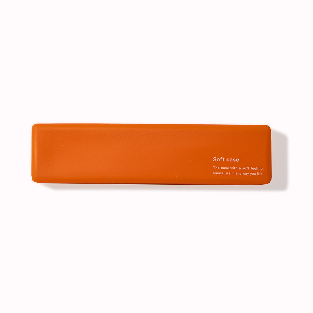 Midori soft silicone Pen/Pencil Case in Orange - Closed