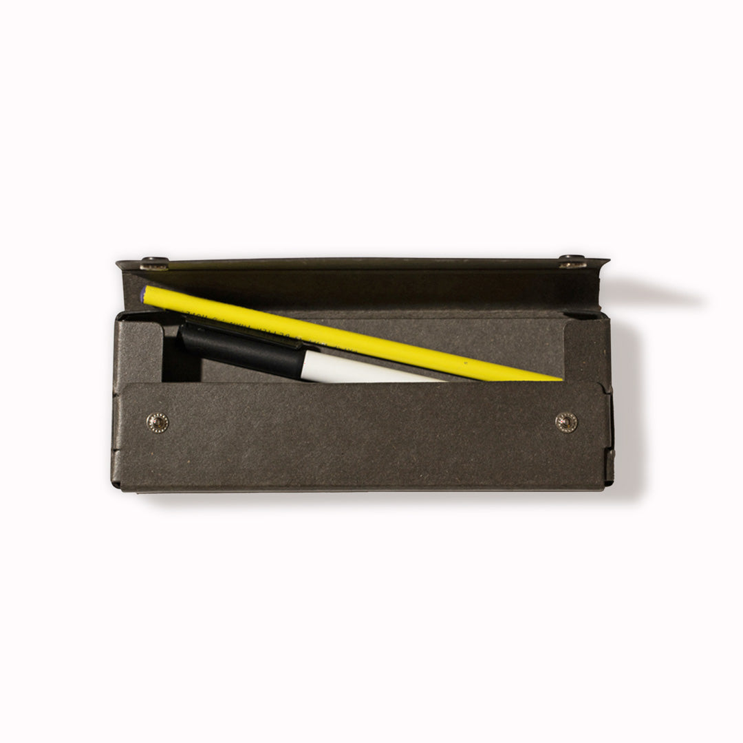 Pasco Pencil Case from Midori - Fibre Board Case in Black Open