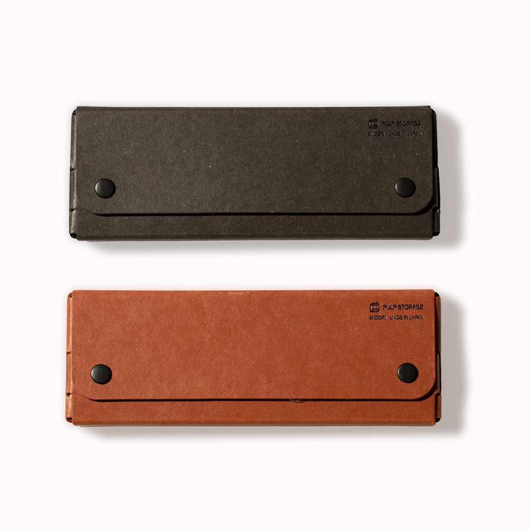 Pasco Pencil Case from Midori - Fibre Board Case in 2 Colours, Orange and Black