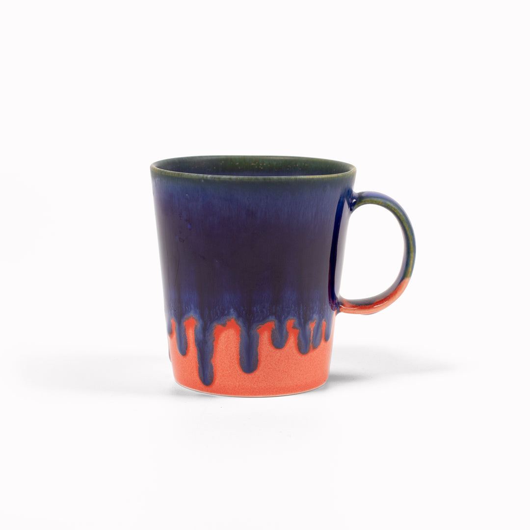 Hand Glazed Mug | Blue+Red