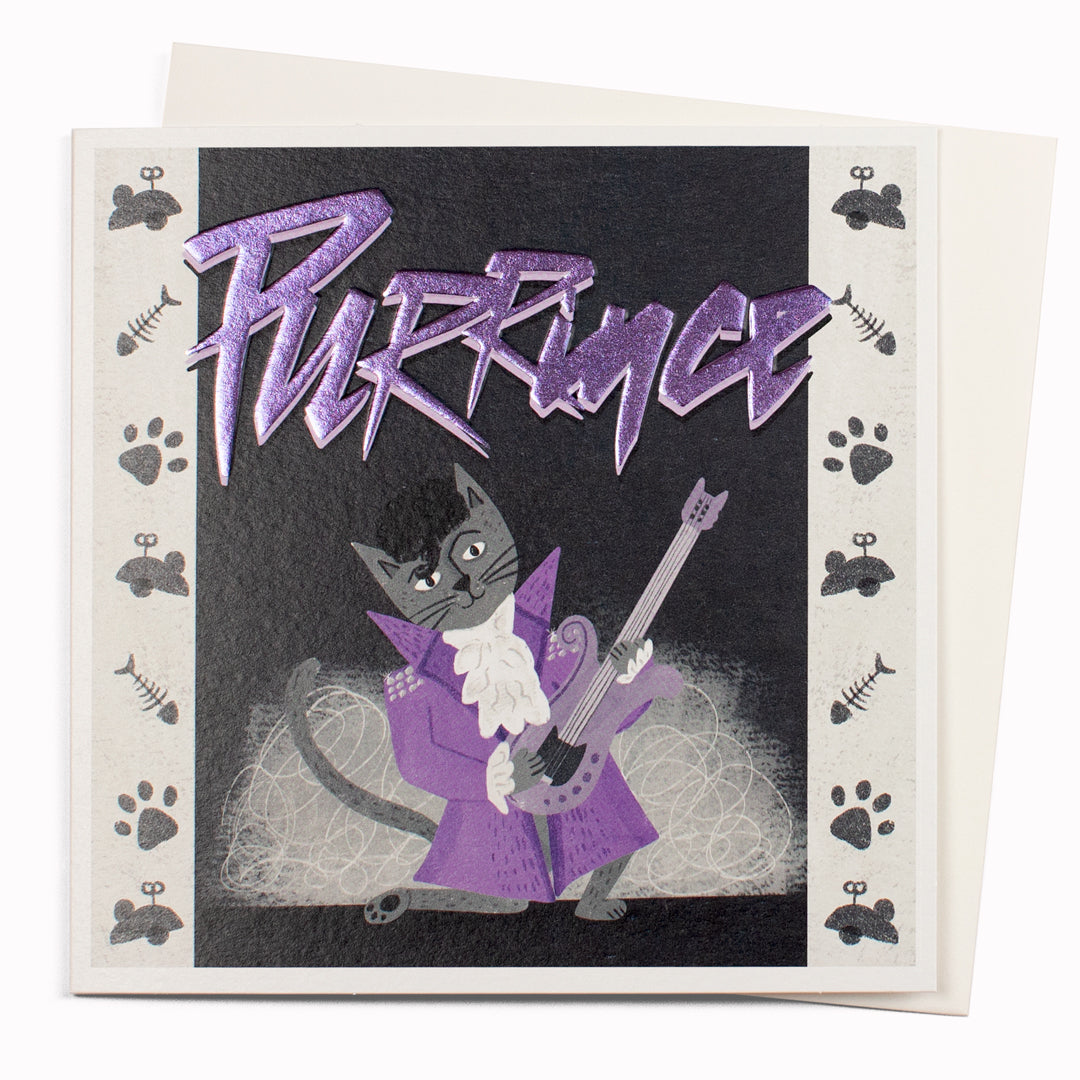 Purrince is a humorous card and is suitable for any occasion including birthdays, or just a note to say 'hi'!