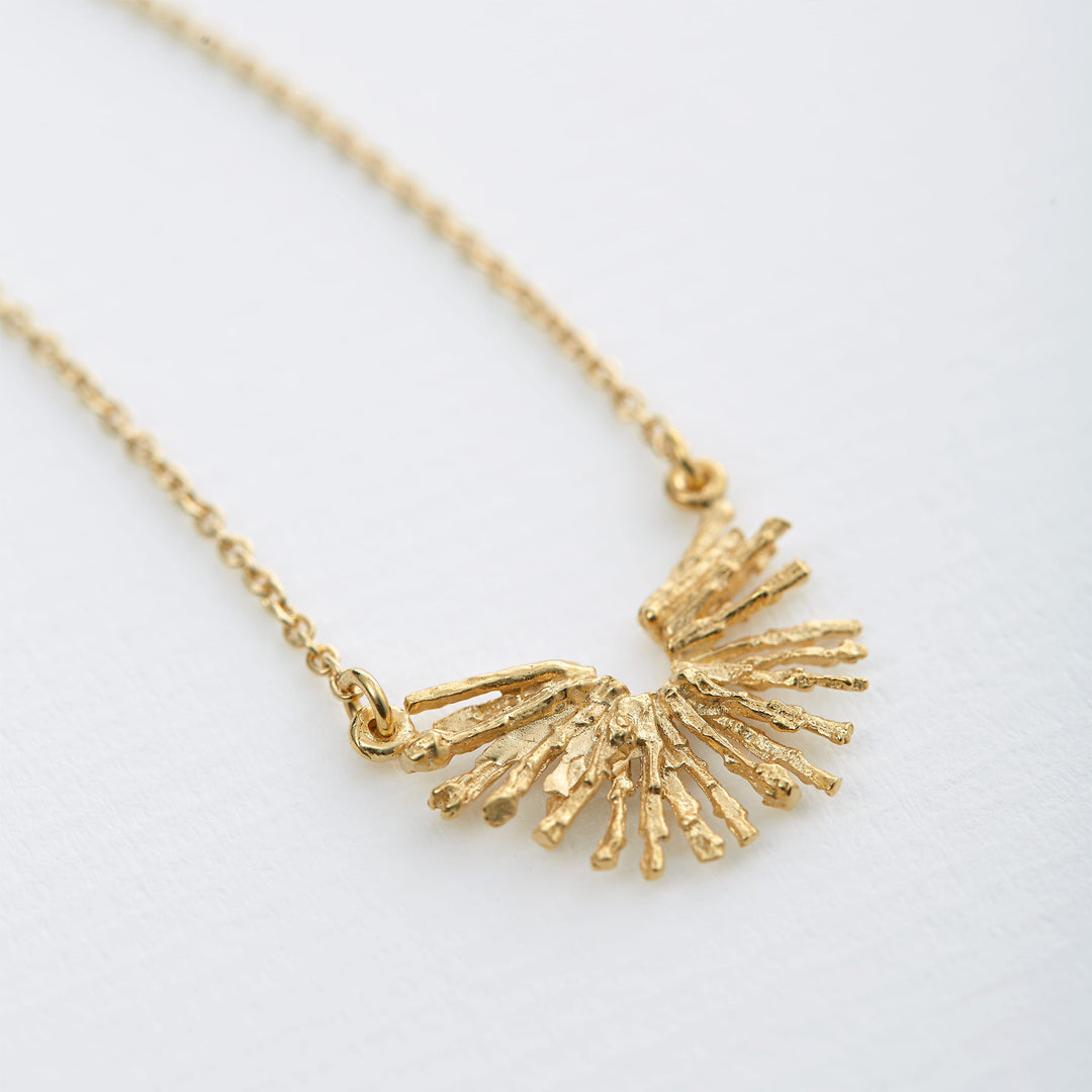 Nest Structure Half Circle Necklace in 22ct Gold Plate close up photo by Alex Monroe